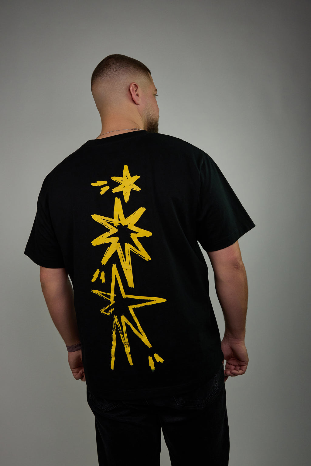 “Golden Star” Juodi Marškinėliai Vyrams
