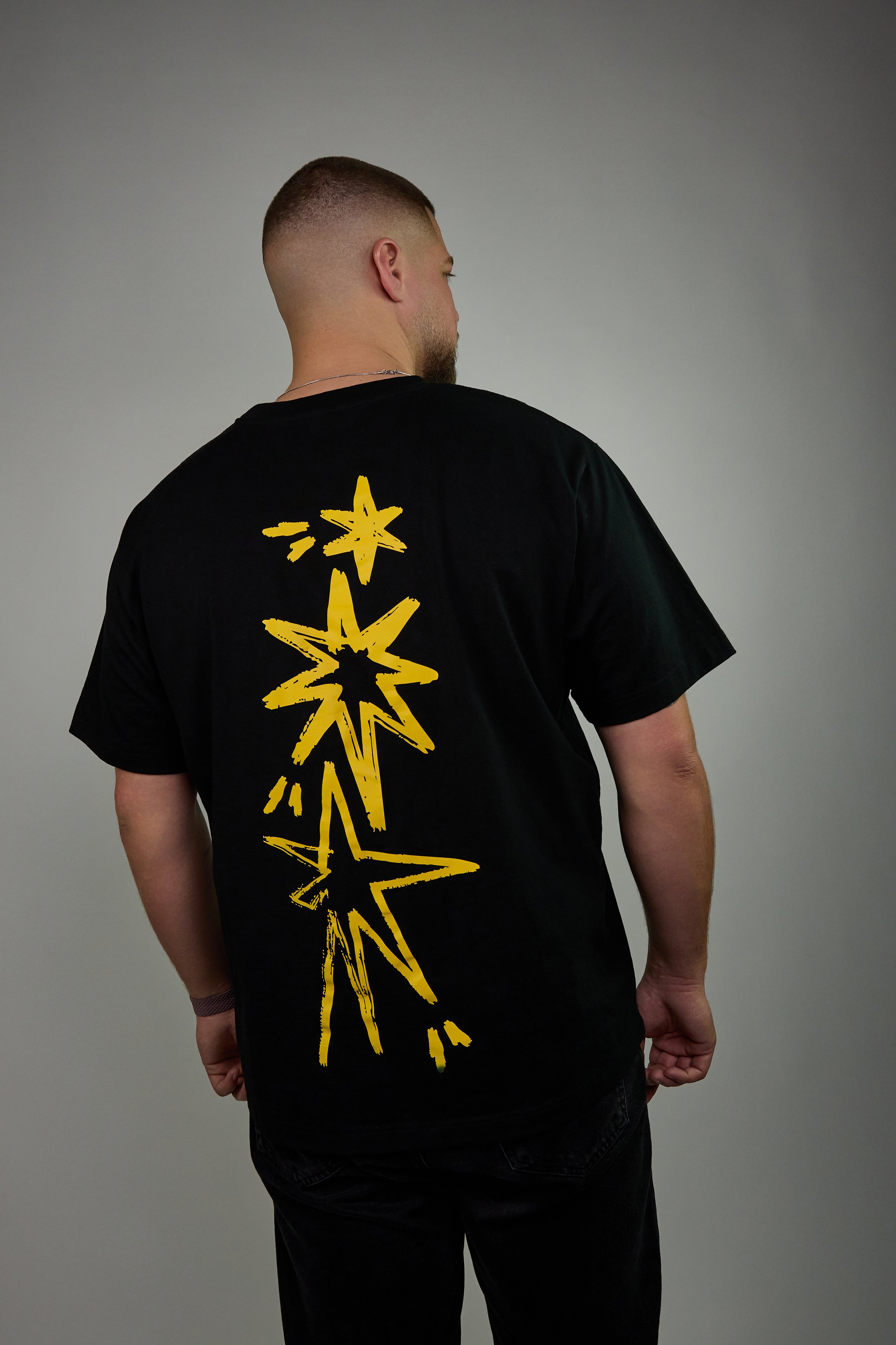 “Golden Star” Juodi Marškinėliai Vyrams