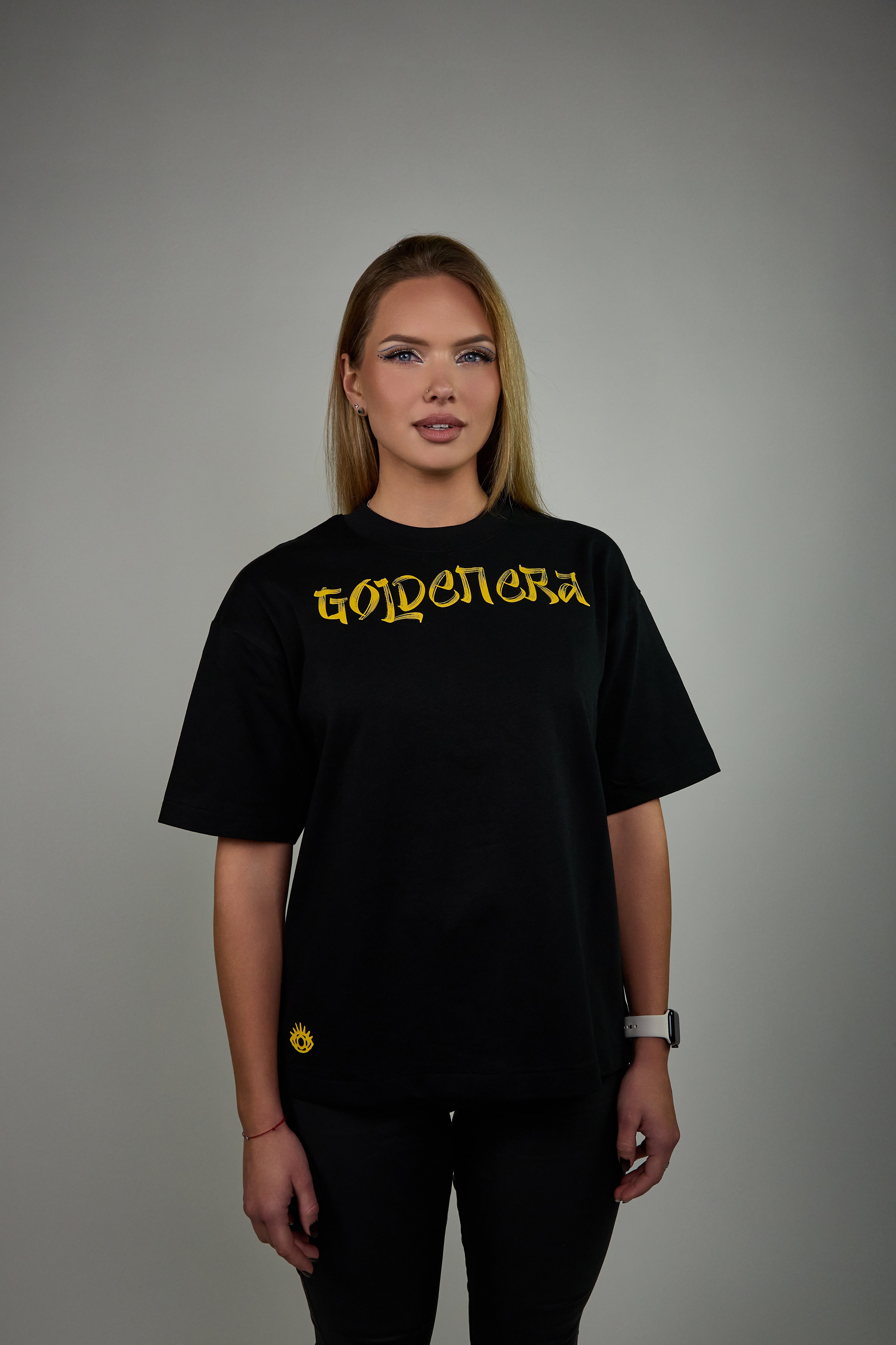 Golden Era “Golden Star” Juodi Marškinėliai Moterims