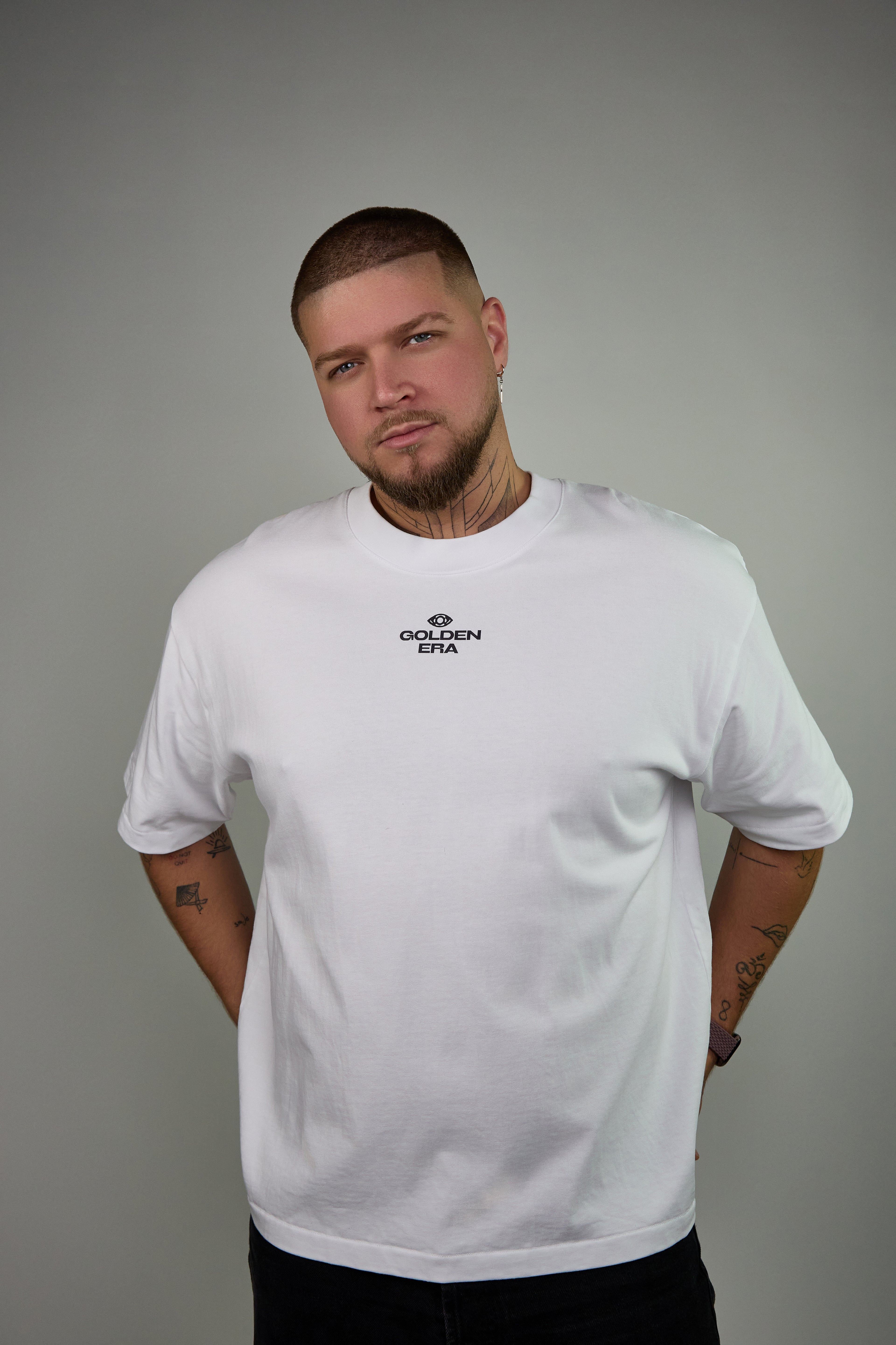 Golden Era “Art Line” Balti Marškinėliai Vyrams