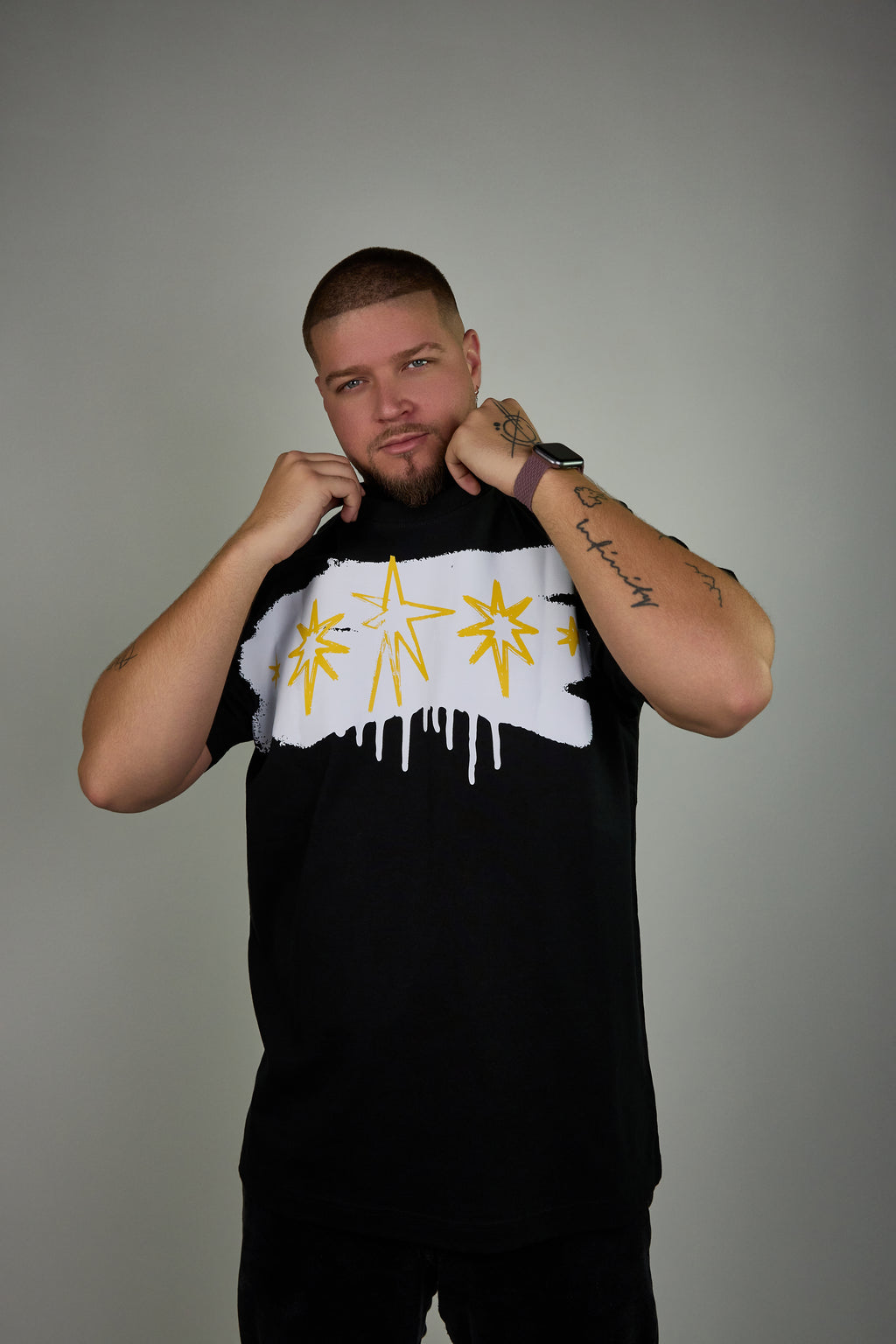 Golden Era “Signature Star” Juodi Marškinėliai Vyrams